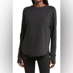 Zella Relaxed Washed Long Sleeve Slub Tee Shirt